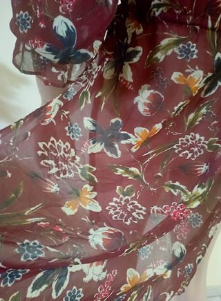 Miniabito Zara fiori bordeaux