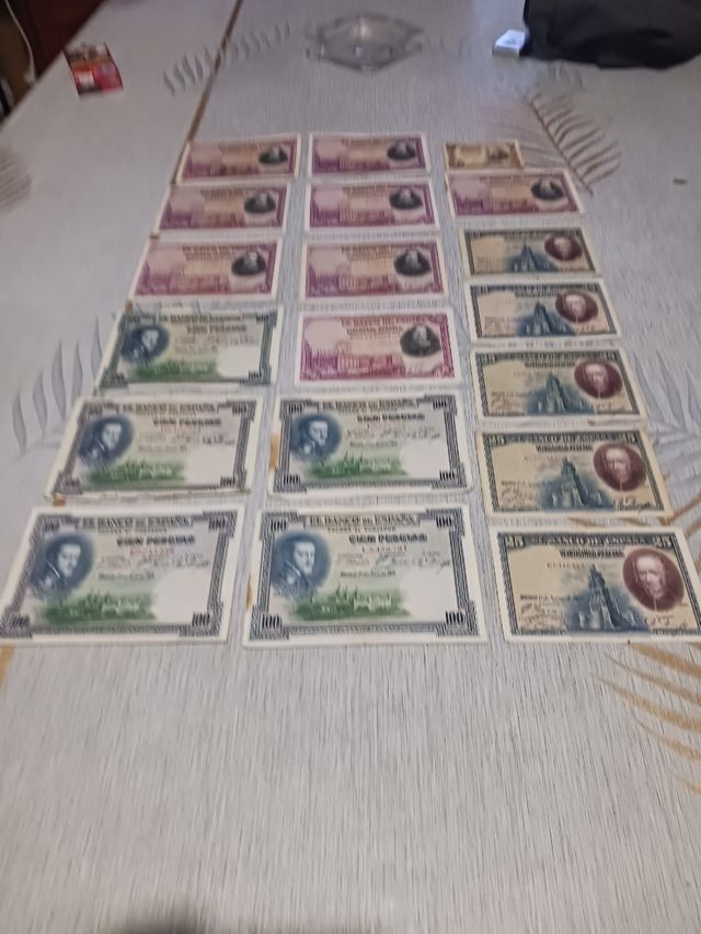 19 billetes antiguos España