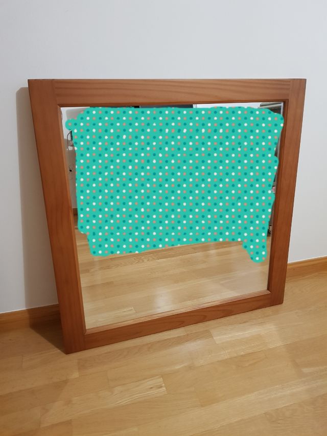 Espejo enmarcado cuadrado 80x80 cm