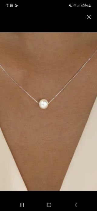 Gargantilla plata perla