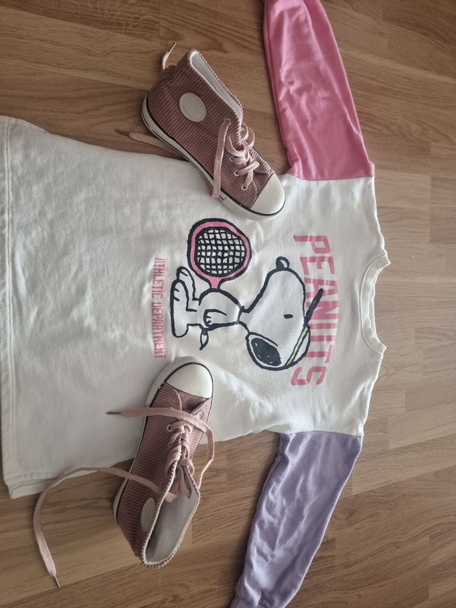 Conjunta  talla 7 sudadera  Snoopy lefties  y 34