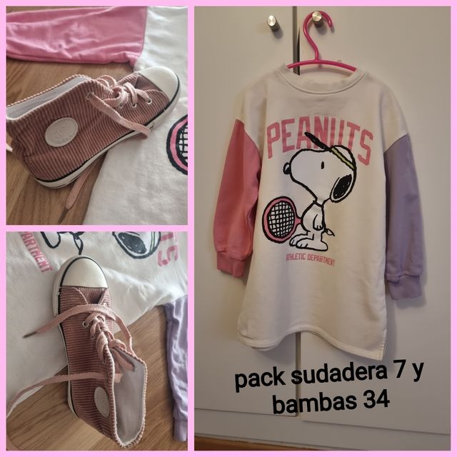 Conjunta  talla 7 sudadera  Snoopy lefties  y 34