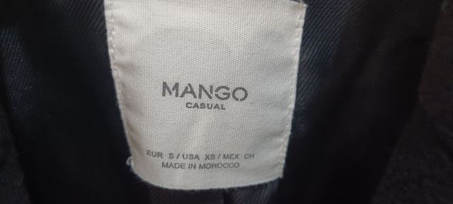 Abrigo Mango negro talla S