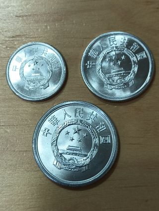 Monedas chinas antiguas (1, 2 y 5 fen)
