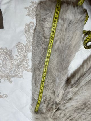 Chaquetón piel gris-blanco