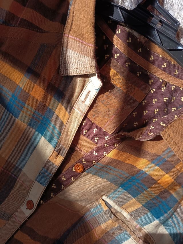 Vestido cuadros marrón-azul