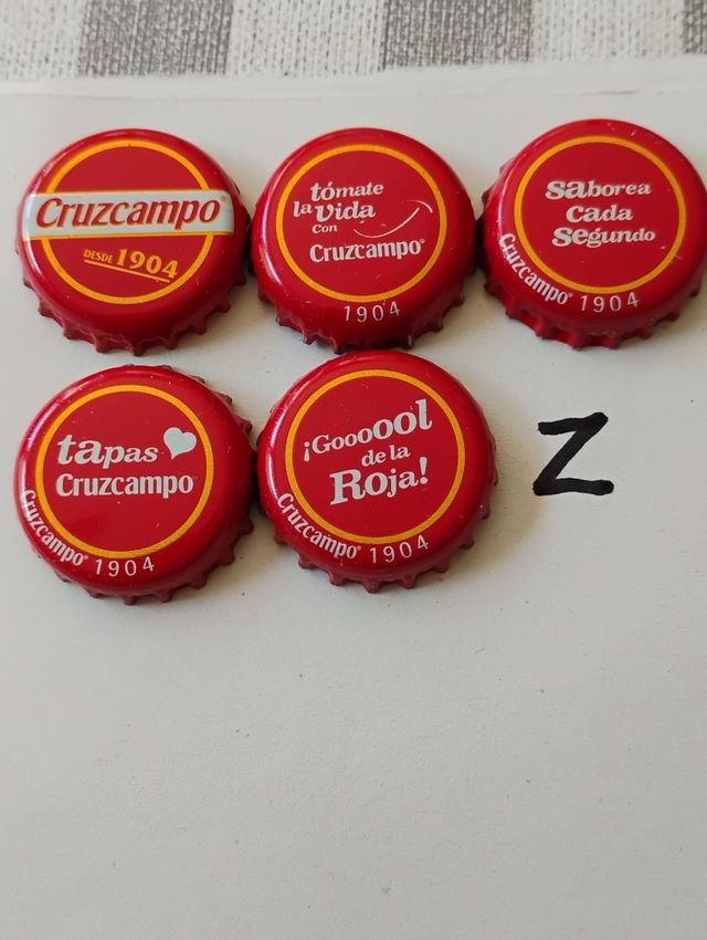 5 Chapas Cruzcampo - Coleccionables