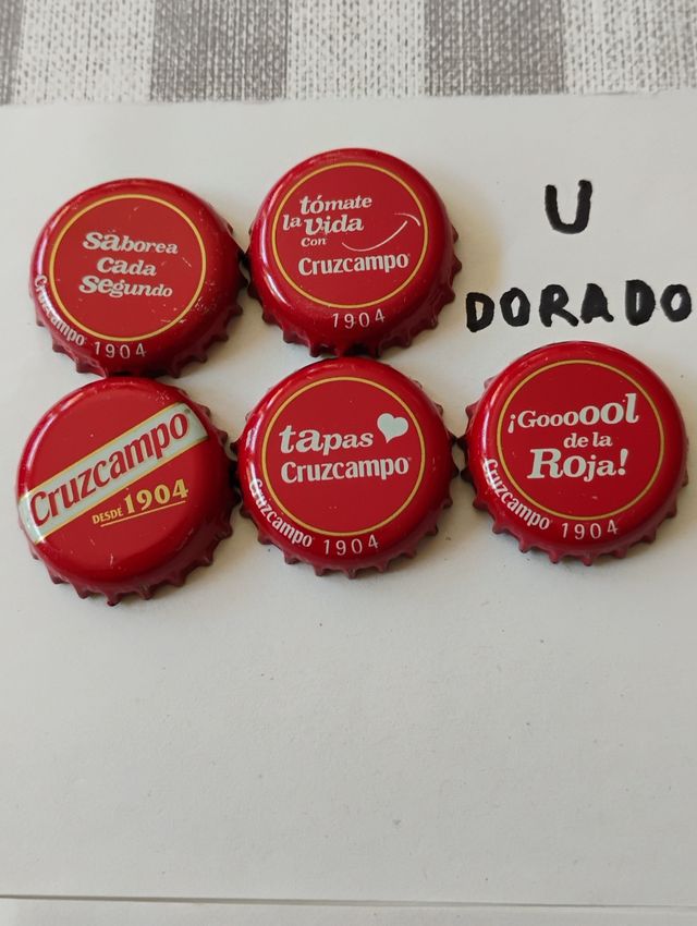 5 Chapas Cruzcampo Doradas