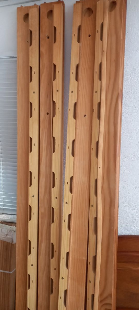 Camas madera nogal 90 cm con largueros 