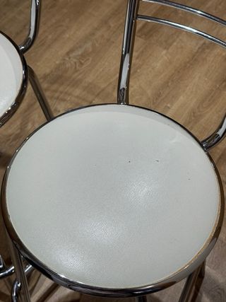 2 Sillas altas cocina - metal, piel sintética