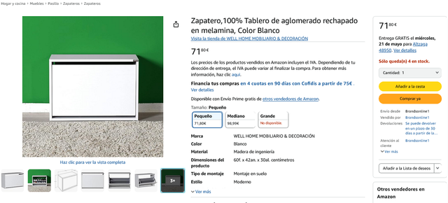 Armario zapatero en suelo o suspendido en pared