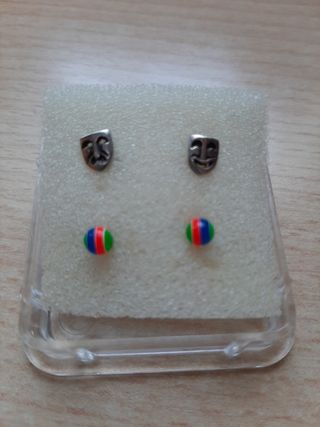 Lote pendientes plata