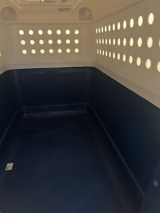 Transportín perro grande azul y blanco