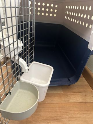 Transportín perro grande azul y blanco