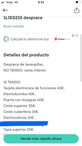 Lavavajillas EDESA 1LJE-0210 Recambios