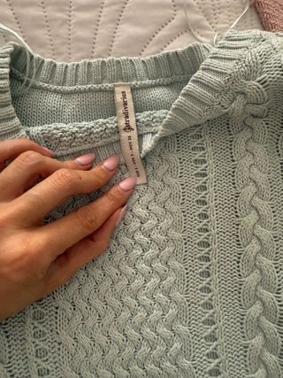 Jersey azul claro de punto calado