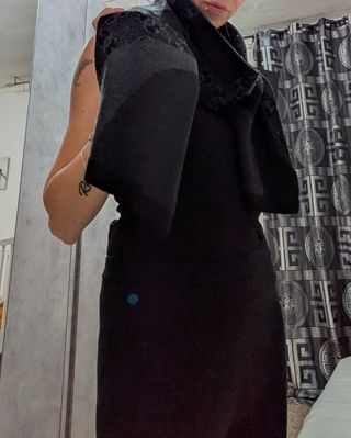 Sciarpa donna grigio-nera