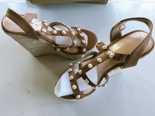 Sandalias cuña esparto marrón 38