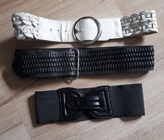 3 Cinturones mujer - Blanco y Negro