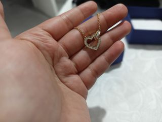 Collar Swarovski corazón oro