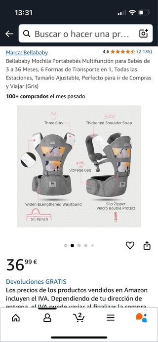 Mochila portabebés