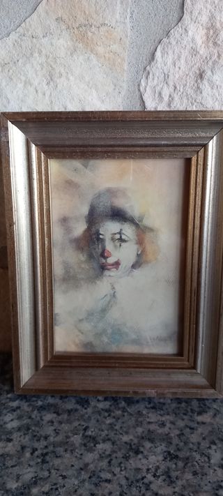 Quadro vintage clown 15x20cm Del Fiore