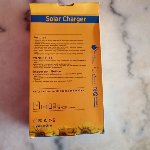Cargador solar y power bank 20000 mah NUEVO