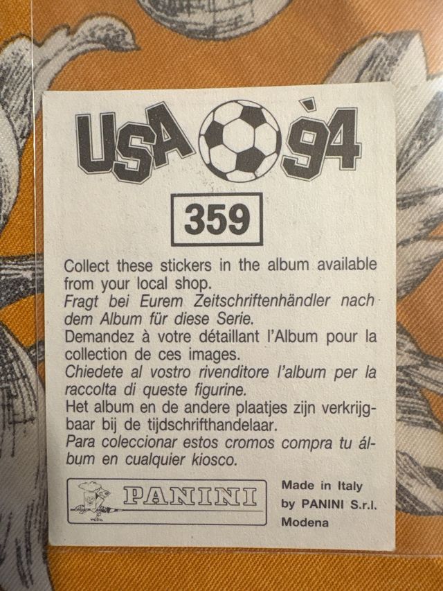 Cromo Jorge Campos Mundial USA 94