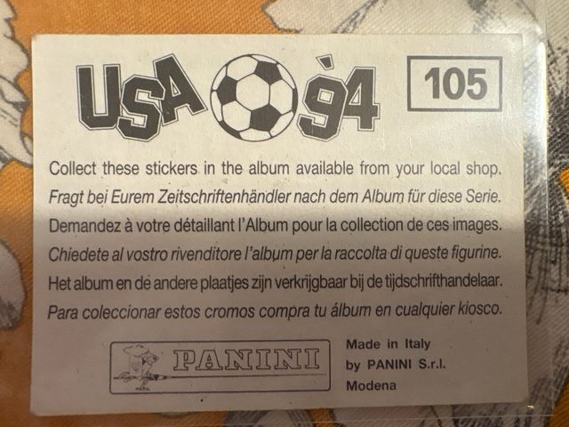 Cromo Brasil Mundial 94 USA! GANADOR DEL MUNDIAL!