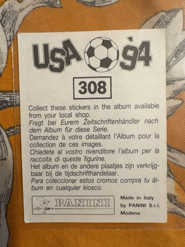 Cromo Panucci Mundial USA 94