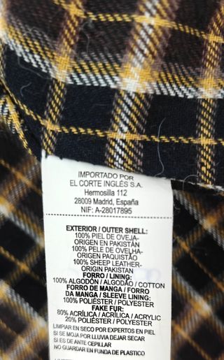 Chaqueta de piel de oveja 100%