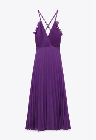 Vestido plisado Zara - morado