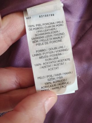 Chaqueta Mango piel-pelo sintético morada (M)