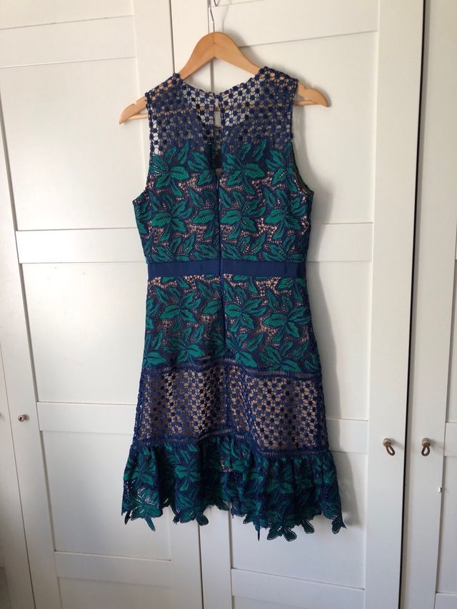 Vestido fiesta azul y verde Gadgley Mischka 42