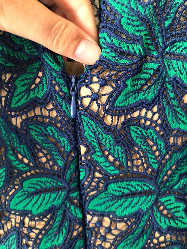 Vestido fiesta azul y verde Gadgley Mischka 42