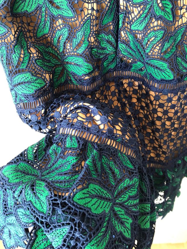 Vestido fiesta azul y verde Gadgley Mischka 42