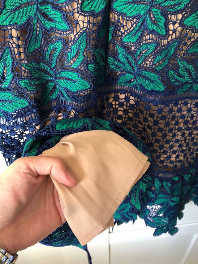 Vestido fiesta azul y verde Gadgley Mischka 42