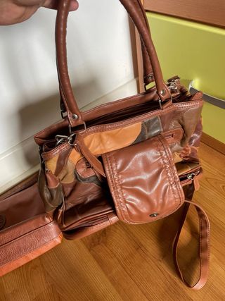 2 bolsos cuero mujer - marrón