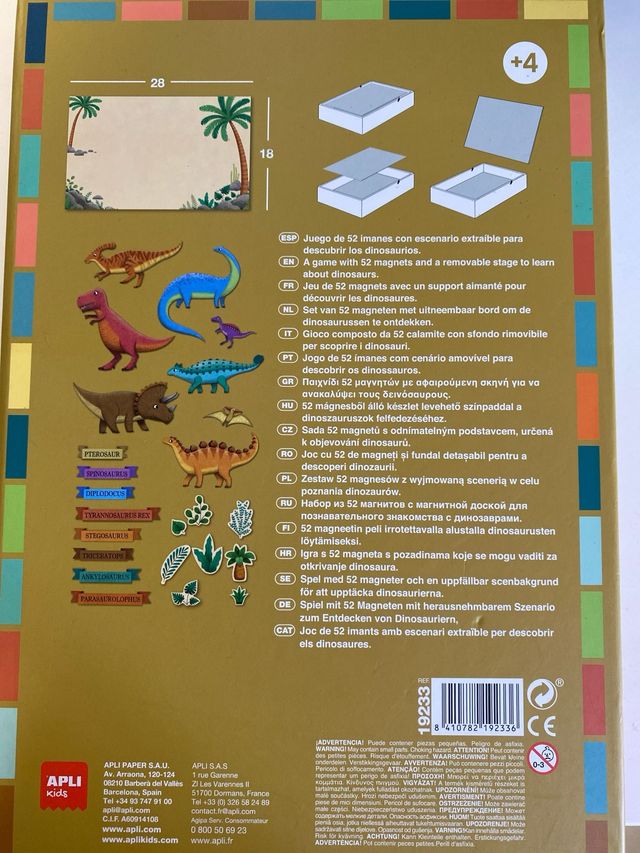 Magneti a forma di dinosauro Apli Kids - 52 pezzi