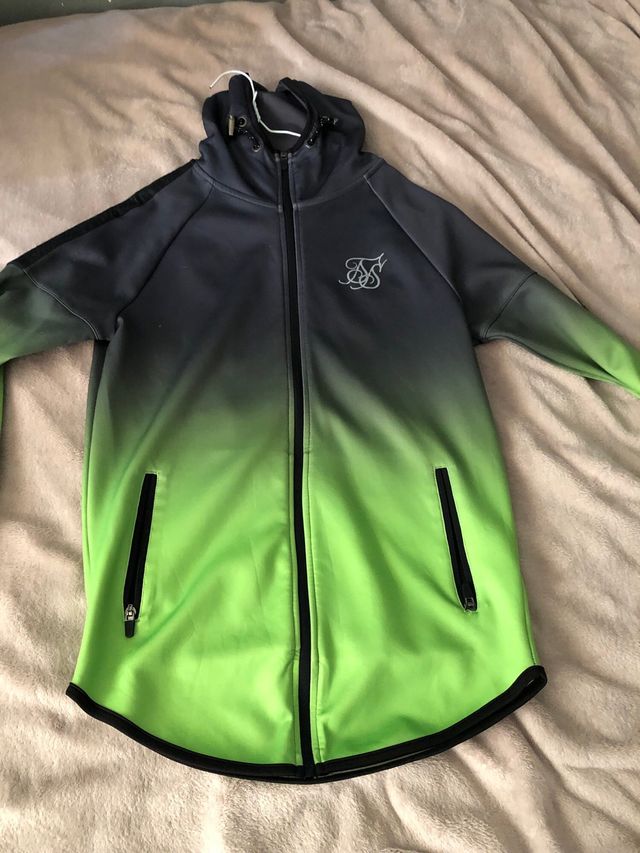 Sudadera Siksilk Hombre Verde-Gris Talla S