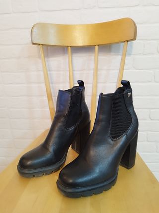 Botines negros tacón - mujer