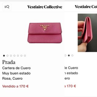 PRADA TARJETERO MONEDERO PIEL ROSA 