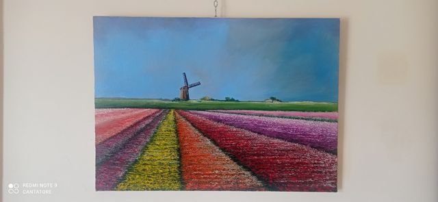 Quadro Olio su Tela - Mulino & Tulipani