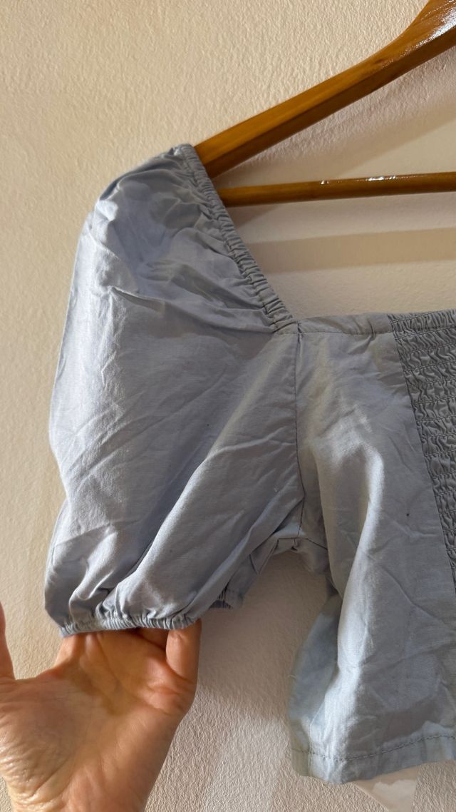 Top corto blu estivo