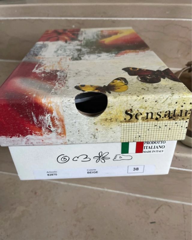 Infradito beige fiori