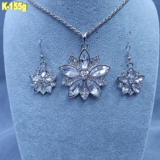 Conjunto Novia Collar Pendientes Pedrería