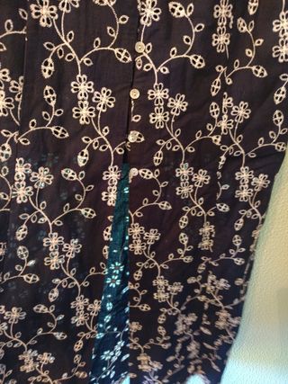 Vestido azul marino bordado - Talla XS