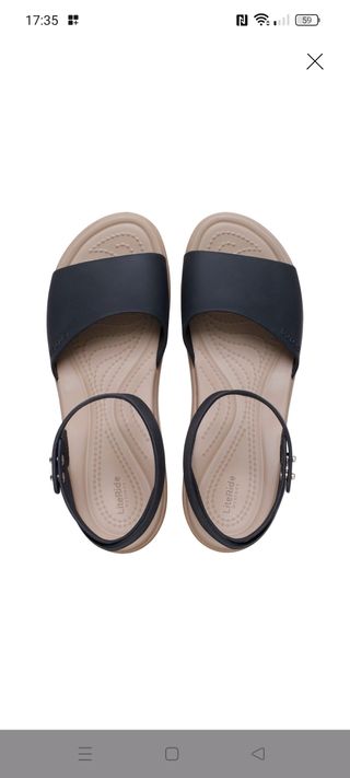 Sandalias Crocs cuña negras-marrón