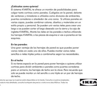 Sistema de suspensión de cortinas y paneles. Riel.