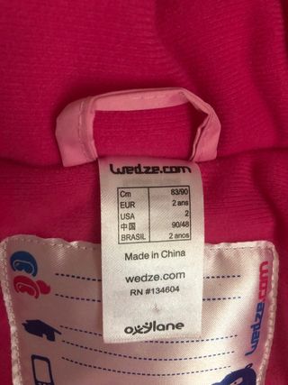 Tuta sci Wed’ze bimba rosa piu’guanti
